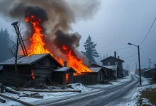 Photo of Пожар в городе на Урале